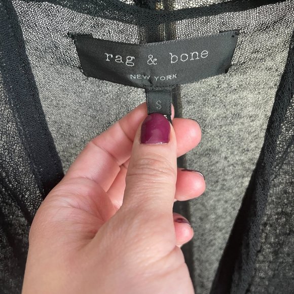 Rag & Bone Sheer Front Drape Button Down Cardigan - Picture 2 of 8